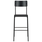 Barhocker 2 Stk. Schwarz Massives Sperrholz Stahl