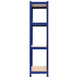 Lagerregale mit 4 Böden 2 Stk. Blau Stahl & Holzwerkstoff