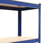Lagerregale mit 4 Böden 2 Stk. Blau Stahl & Holzwerkstoff