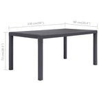 Gartentisch Braun 150x90x72 cm Kunststoff Rattan-Optik