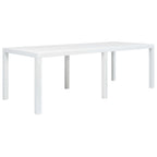Gartentisch Weiß 220x90x72 cm Kunststoff Rattan-Optik