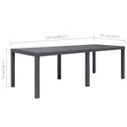 Gartentisch Braun 220x90x72 cm Kunststoff Rattan-Optik
