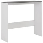 Bartisch mit 2 Tischplatten Weiß und Grau 130 x 40 x 120 cm
