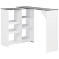 Bartisch mit Beweglichem Regal Weiß 138x39x110 cm