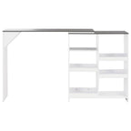 Bartisch mit Beweglichem Regal Weiß 138x39x110 cm