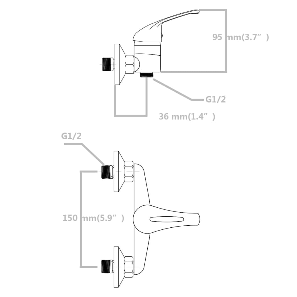 Duscharmatur Mischbatterie mit Duschkopf 2 Stk.