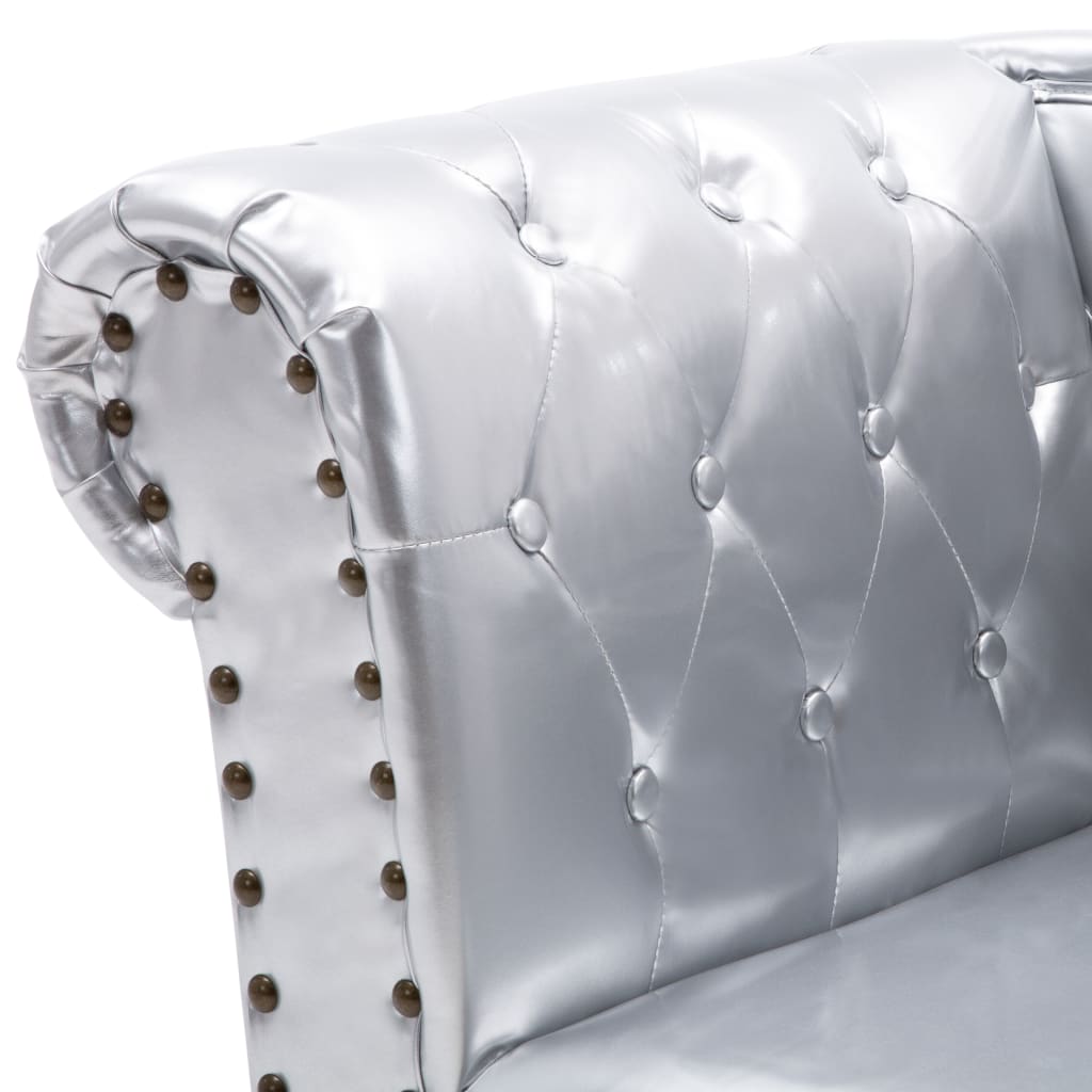 Chaiselongue Silbern Kunstleder