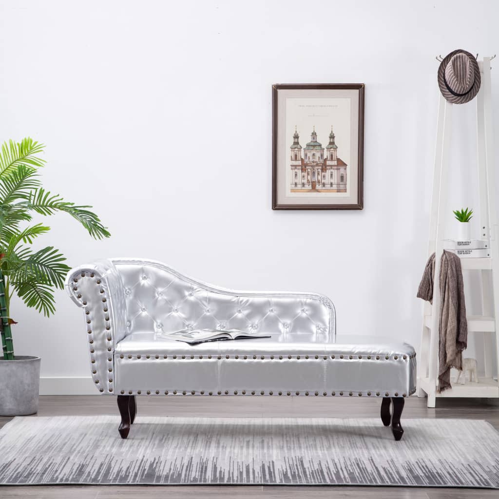 Chaiselongue Silbern Kunstleder