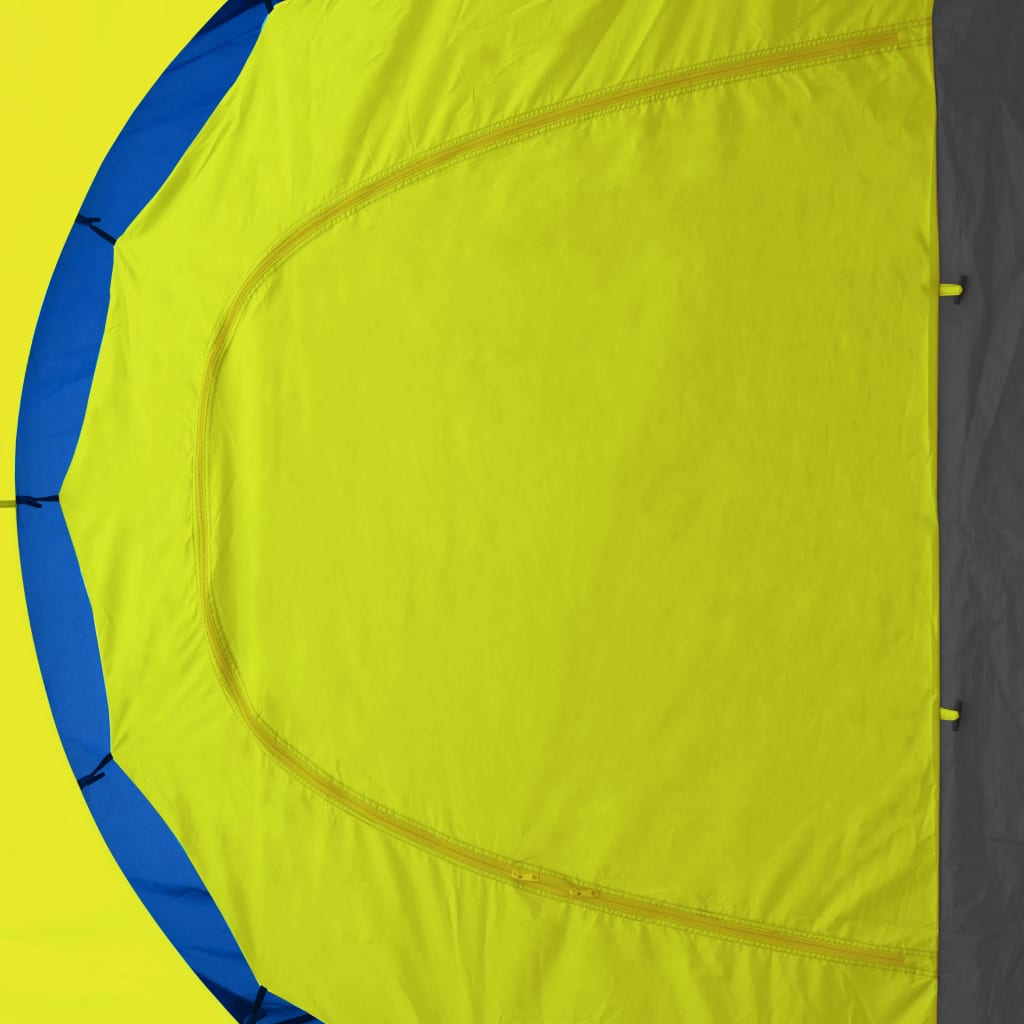 Camping-Zelt Stoff 9 Personen Blau und Gelb