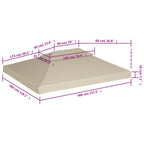 Pavillon-Dachplane Ersatzdach 310 g/m² Beige 3×4 m
