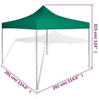 Faltzelt 3 x 3 m Grün