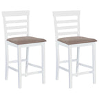 Barhocker 2 Stk. Weiß Stoff