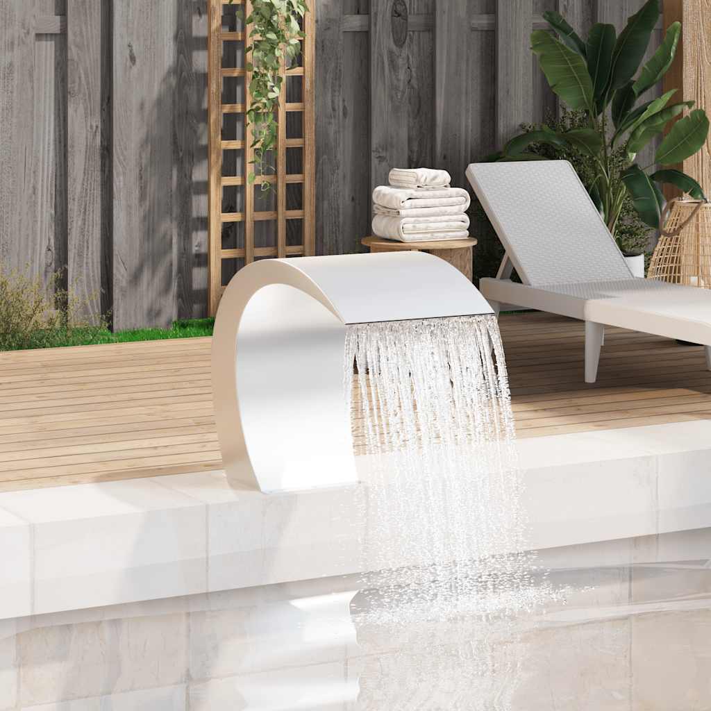 vidaXL Garten-Wasserfall Pool-Fontäne Edelstahl 45x30x60 cm