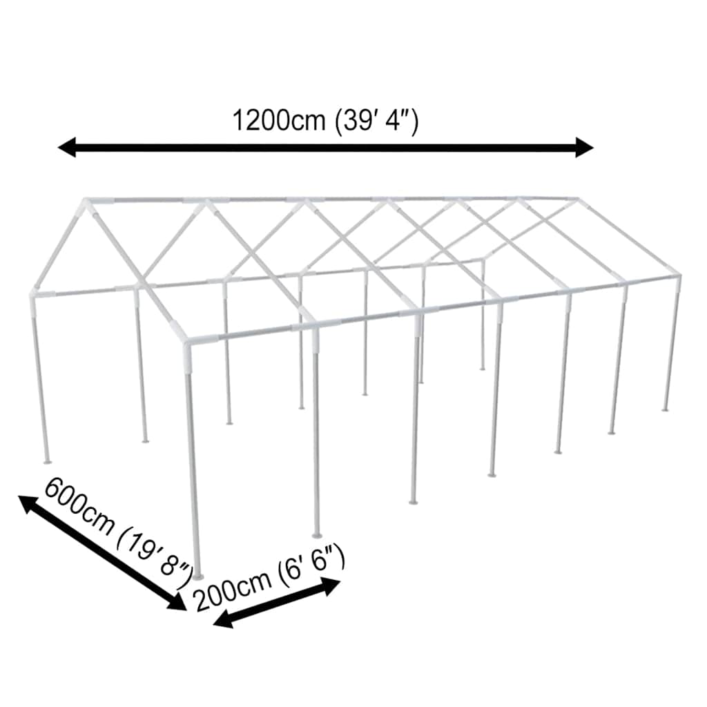 Weißes Partyzelt 12 x 6 m