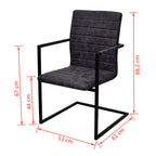 Freischwinger 2 Stk. Schwarz Kunstleder