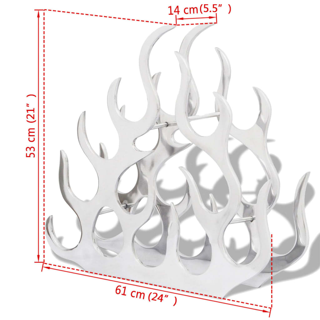 Flaschenregal für 11 Flaschen Silbern Aluminium