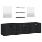 6-tlg. Badmöbel-Set Schwarz Holzwerkstoff