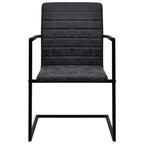 Freischwinger 6 Stk. Schwarz Kunstleder