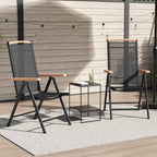 Gartenstühle Klappbar 2 Stk. Aluminium und Textilene Schwarz