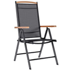Gartenstühle Klappbar 2 Stk. Aluminium und Textilene Schwarz