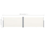 Ausziehbare Seitenmarkise 160x600 cm Creme