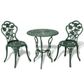 3-tlg. Bistro-Set Aluminiumguss Grün