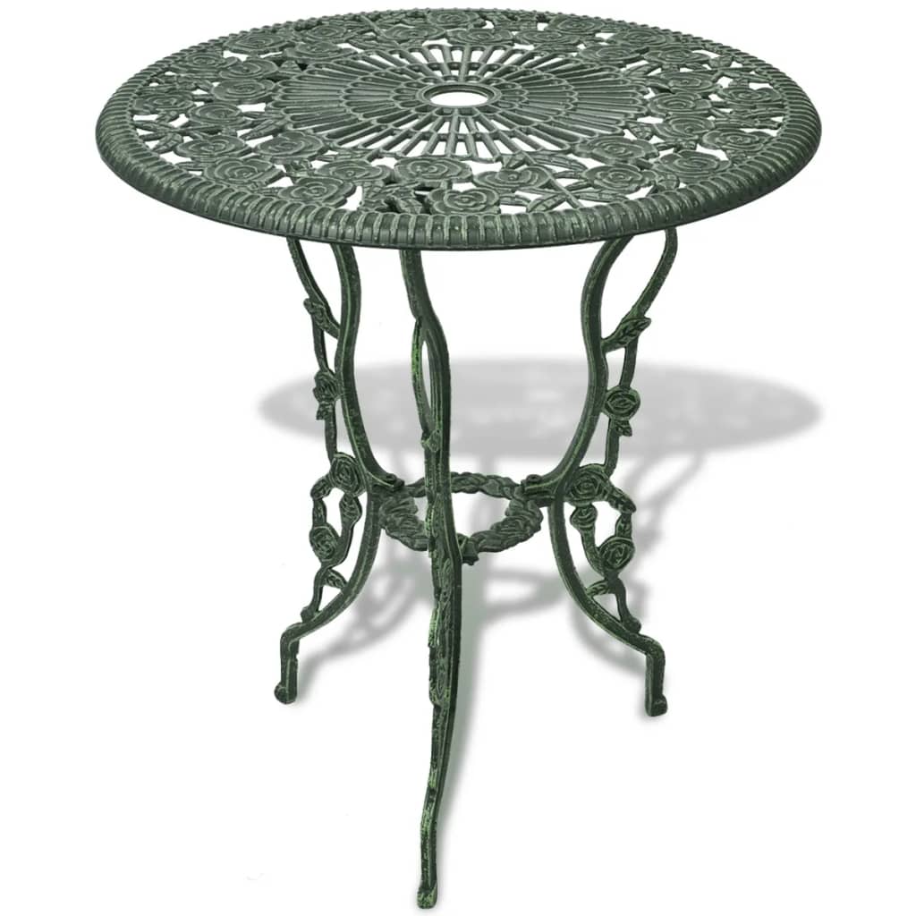 3-tlg. Bistro-Set Aluminiumguss Grün
