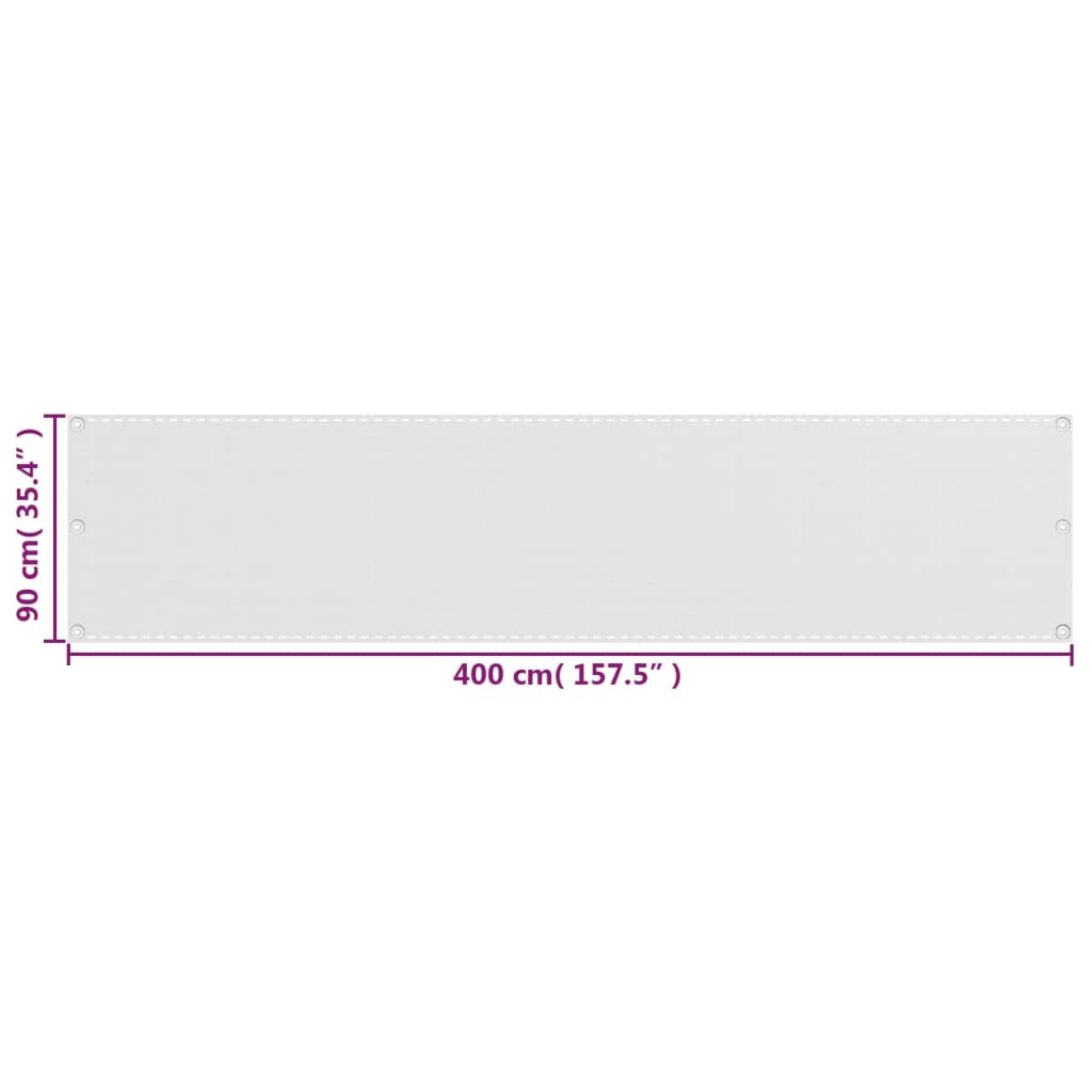 Balkonsichtschutz HDPE 90x400 cm weiß