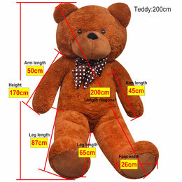 vidaXL Teddybär Kuscheltier Plüsch Braun 170 cm