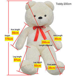 vidaXL Teddybär Kuscheltier Plüsch Weiß 170 cm