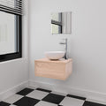 4-tlg. Badmöbel-Set mit Waschbecken und Wasserhahn Beige