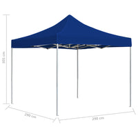 Profi-Partyzelt Faltbar Aluminium 3x3 m Blau