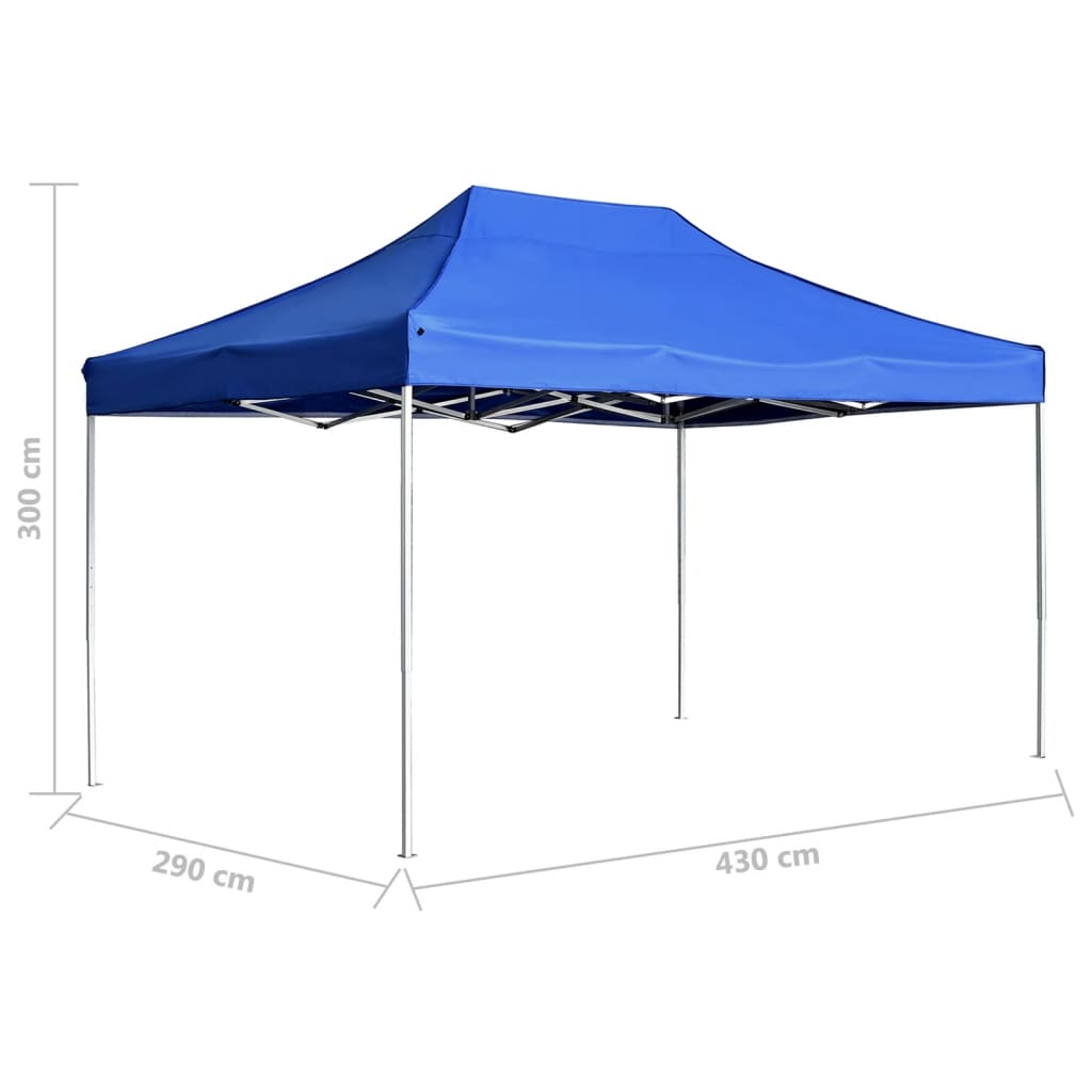 Profi-Partyzelt Faltbar Aluminium 4,5x3 m Blau