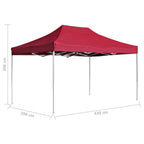 Profi-Partyzelt Faltbar Aluminium 4,5x3 m Weinrot