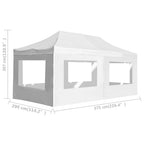 Profi-Partyzelt Faltbar mit Wänden Aluminium 6×3m Weiß