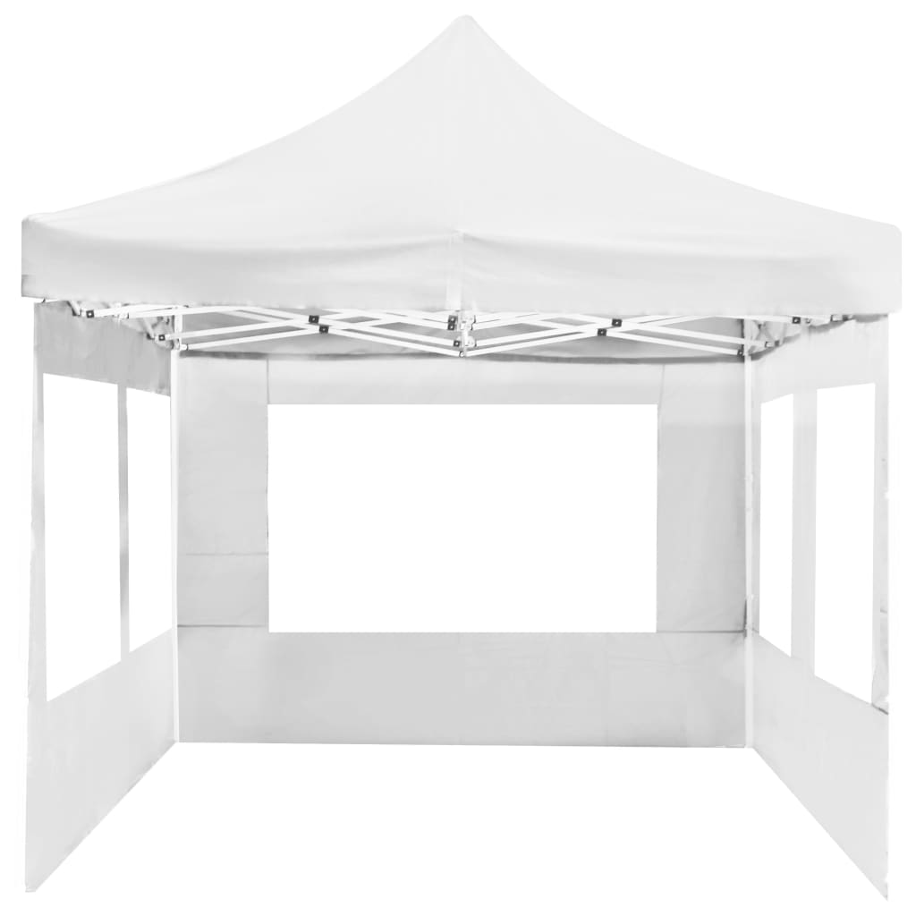 Profi-Partyzelt Faltbar mit Wänden Aluminium 6×3m Weiß