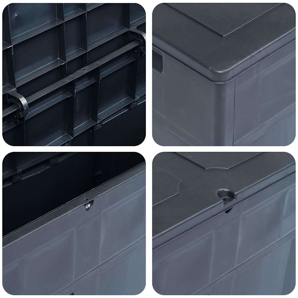 Garten-Aufbewahrungsbox 320 L Schwarz