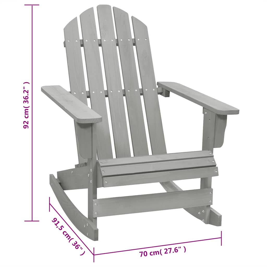 Garten-Schaukelstuhl Holz Grau