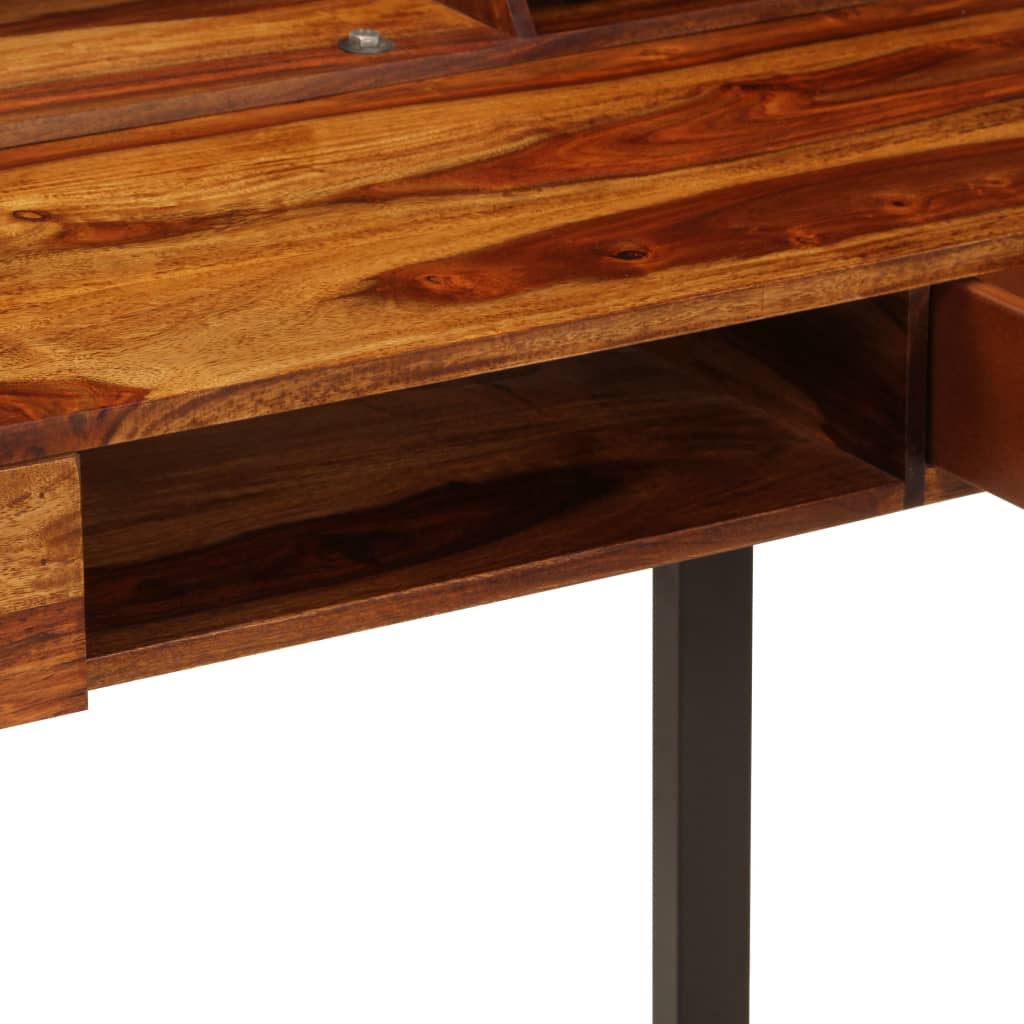 Schreibtisch 110 x 50 x 94 cm Massivholz Akazie und Stahl