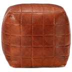 Pouf Hellbraun 40 x 40 x 40 cm Echtes Ziegenleder