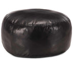 Pouf Schwarz 60 x 30 cm Echtes Ziegenleder