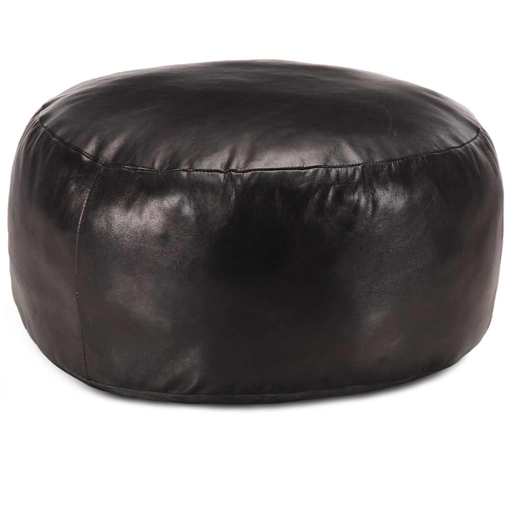 Pouf Schwarz 60 x 30 cm Echtes Ziegenleder