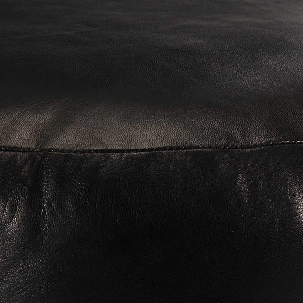 Pouf Schwarz 60 x 30 cm Echtes Ziegenleder