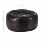 Pouf Schwarz 60 x 30 cm Echtes Ziegenleder