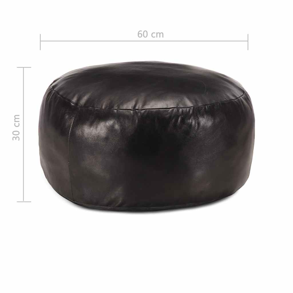 Pouf Schwarz 60 x 30 cm Echtes Ziegenleder