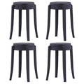Stapelbare Hocker 4 Stk. Schwarz Kunststoff