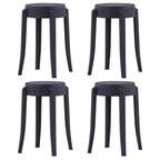 Stapelbare Hocker 4 Stk. Schwarz Kunststoff