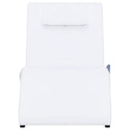 Massage-Chaiselongue mit Kissen Weiß Kunstleder