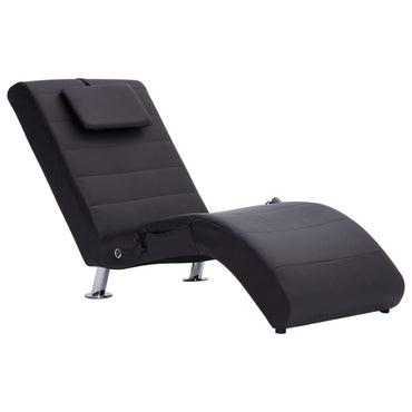 Massage Chaiselongue mit Kissen Braun Kunstleder