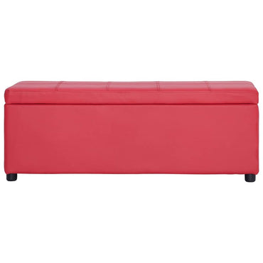 Bank mit Staufach 116 cm Rot Kunstleder